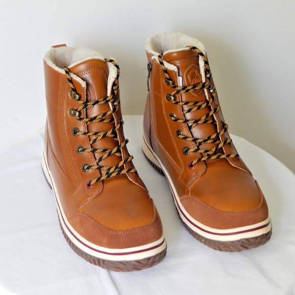 NEW PAJAR CANADA Men Leather Waterproof Winter Cognac Boots Insulated Size 11.5 - Picture 1 of 16